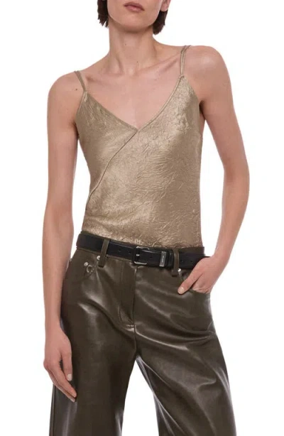 Helmut Lang Crinkle Satin Camisole In Gray