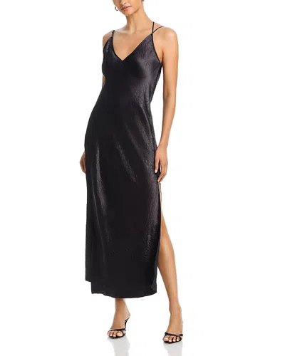 Helmut Lang Crinkle Slip Dress In Black