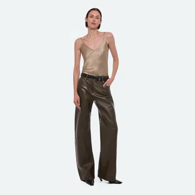 Helmut Lang Crinkle Slip Top In Taupe