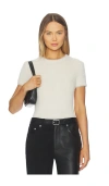 Helmut Lang Crop Eyelash Tee In White