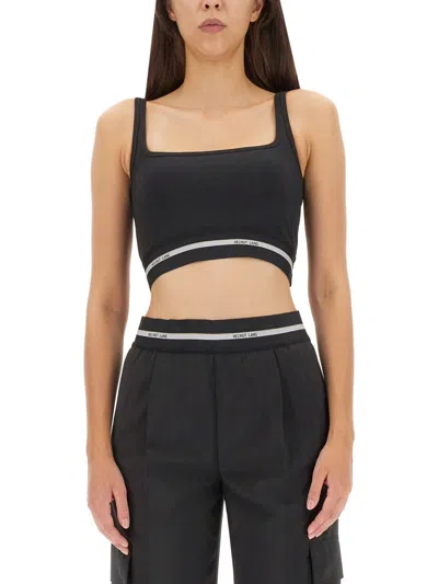 Helmut Lang Crop Top With Logo In Black