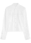 Helmut Lang Panelled Cropped Cotton Shirt In White