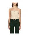Helmut Lang Cropped Blazer Virgin-wool Blend Top In Nude
