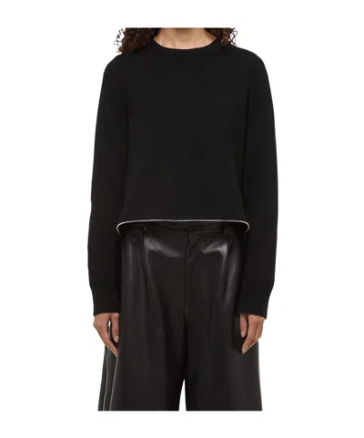 Helmut Lang Cropped Crew Neck Sweater