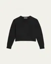 Helmut Lang Cropped Crewneck Sweater In Black