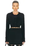 Helmut Lang Cropped Eyelash Cardigan In Black