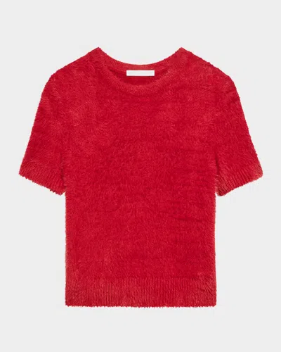HELMUT LANG CROPPED EYELASH KNIT TEE