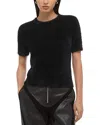 Helmut Lang Cropped Sweater Tee In Black