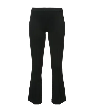 Helmut Lang Cropped Flare Rib Trousers In Black