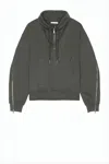 Helmut Lang Cropped Half-zip Hoodie With Kangaroo Pocket In Gray