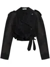 Helmut Lang Cropped Jacket - Women's - Wool/polyamide In Black