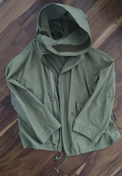 Pre-owned Helmut Lang Cropped Light Eskimo Parka Military M65 In Green