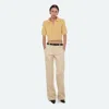 Helmut Lang Cropped Polo Sweater In Cornsilk