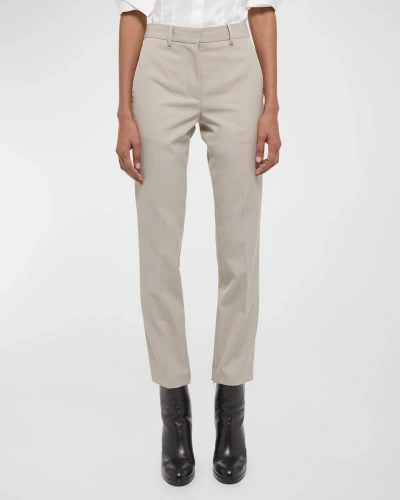 Helmut Lang Cropped Slim Zip-cuff Trousers In Sand