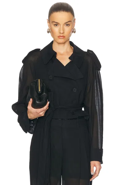 Helmut Lang Cropped Trench Coat In Black