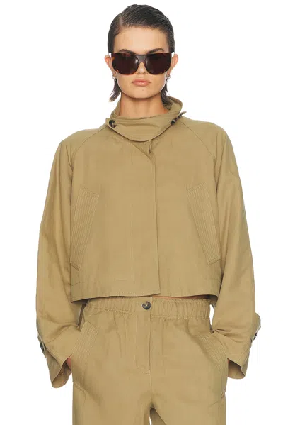 Helmut Lang Cropped Trench Jacket In Brown