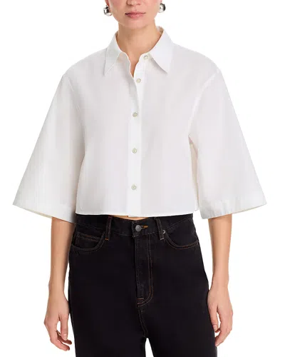 Helmut Lang Cropped Trench Shirt In White