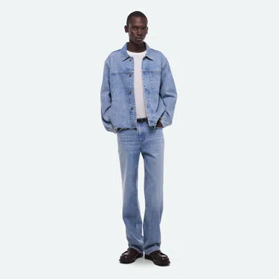 Helmut Lang Cropped Trucker Jacket In Blue