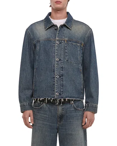 Helmut Lang Cropped Trucker Jacket In Blue