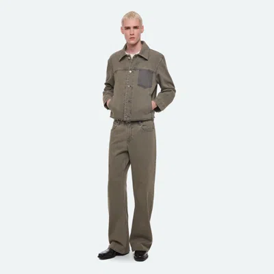 Helmut Lang Cropped Trucker Jacket In Olive Tint