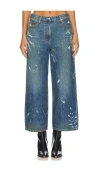Helmut Lang Cropped Wide Leg In Mid Indigo Painter