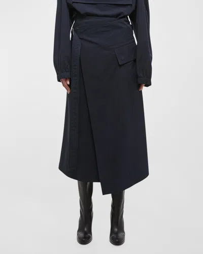Helmut Lang Crossover Trench Skirt In Black