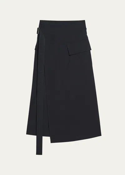 Helmut Lang Crossover Trench Skirt In Black