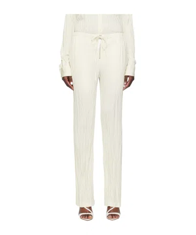 Helmut Lang Crumple Casual Pants In White