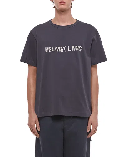 Helmut Lang Crumpled Logo Tee In Black
