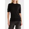 Helmut Lang Crush Short Sleeve Wool Blend Sweater
