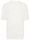 Helmut Lang Crinkled Wool T-shirt In Neutrals
