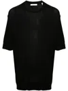 Helmut Lang T-shirt Mit Knitteroptik In Schwarz