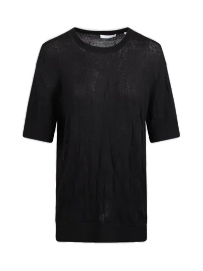 Helmut Lang Crushed Knitted Top In Black