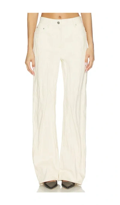 Helmut Lang Crushed Relaxed Bootcut Pant In White