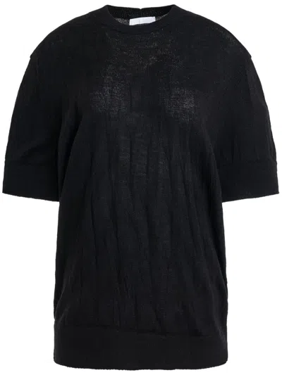 Helmut Lang Crushed Knit T-shirt In Black