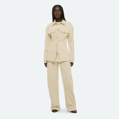 Helmut Lang Crushed Trucker Jacket In Neutral