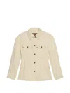 Helmut Lang Metallic Crushable Crinkle Denim Jacket In Neutral