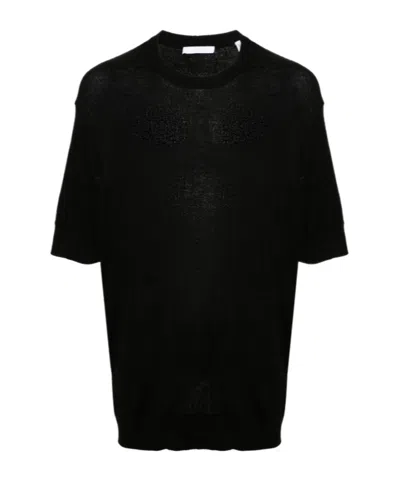 Helmut Lang Crushed-effect Crew-neck T-shirt In Black