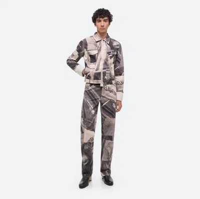 HELMUT LANG CUFFED PRINTED DENIM TRUCKER JACKET