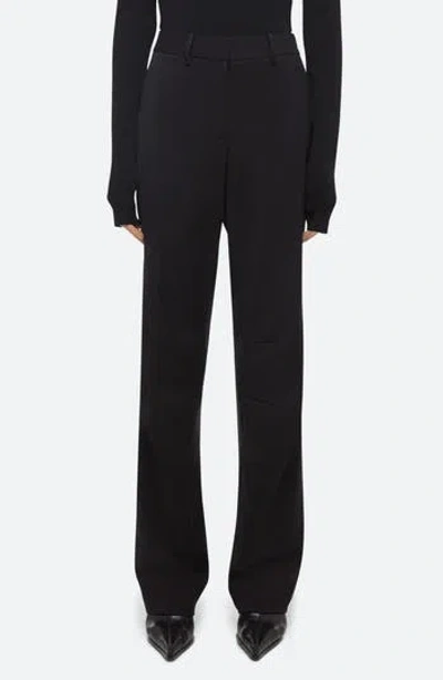 Helmut Lang Curve Car Virgin Wool Straight Leg Pants In Black