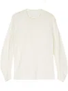 Helmut Lang Curve-sleeve Fine-knit Jumper In Neutrals
