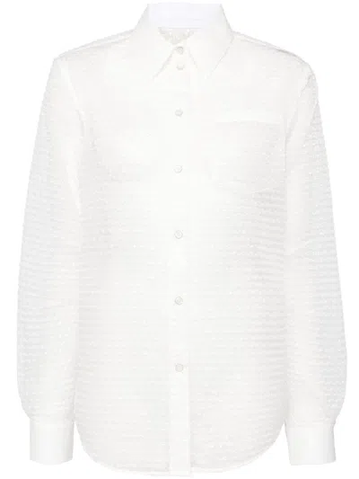 Helmut Lang Curved Bubblewrap Shirt In White