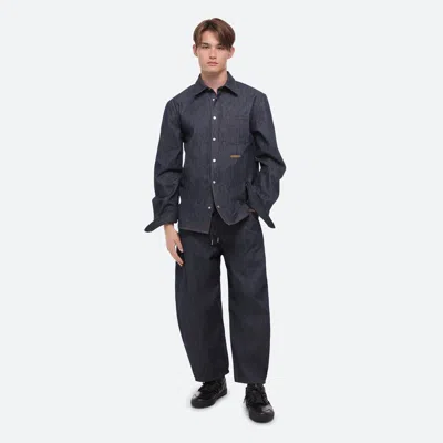 Helmut Lang Curved Classic Denim Shirt In Black