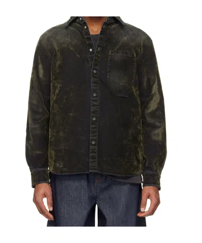 Helmut Lang Curved Classic Flocked Shirt In Black