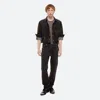 Helmut Lang Men's Flocked Denim Curved Shirt In Flocked Olive