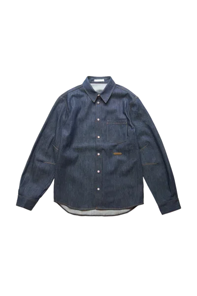 Helmut Lang Curved Denim Shirt Blue