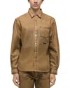 Helmut Lang Curved Waxed Oil Stain Shirt In Waxed Oil Stain