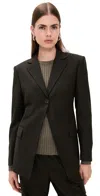 Helmut Lang Cut Away Blazer Dark Chocolate In Brown