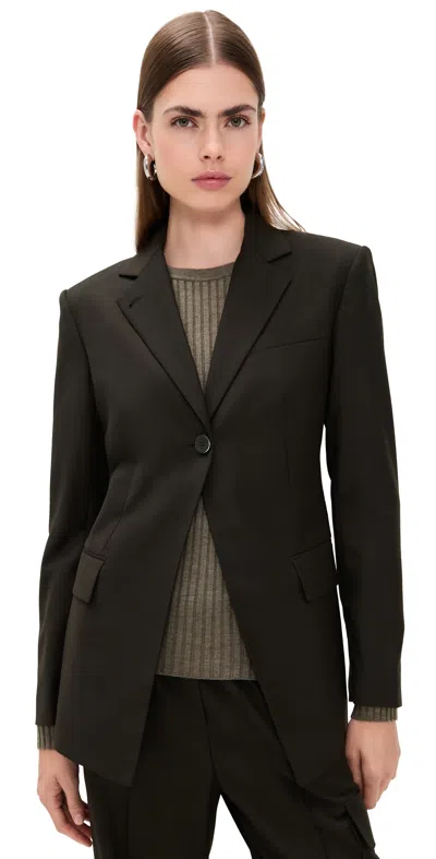 Helmut Lang Cut Away Blazer Dark Chocolate In Brown
