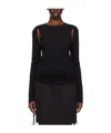 Helmut Lang Cut-out Fine-knit Jumper In Black